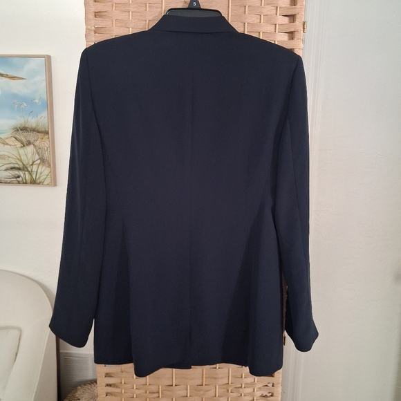 Vintage Emporio Armani Made In Italy Women's Dark Blue Suit Jacket Small - Picture 2 of 7